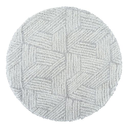 Cloudy Round Rug - High Pile Shaggy - CDG2320 - Grey - Sizes Available
