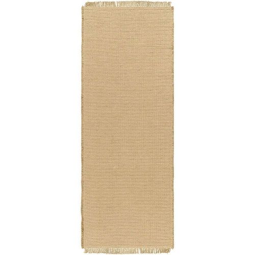 Kimi Runner - Solid & Border Boho Jute - BOKM2301 - Brown - 80cm x 220cm
