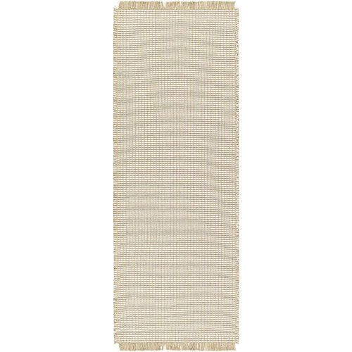Kimi Runner - Solid & Border Boho Jute - BOKM2302 - Brown - 80cm x 220cm