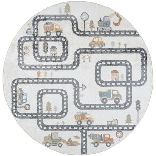 Lillian Round Kids Rug - Machine Washable - LLL2347 - Beige - 160cm x 160cm