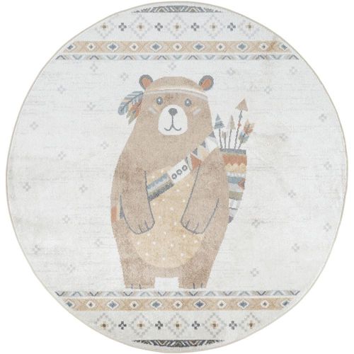 Lillian Round Kids Rug - Machine Washable - LLL2350 - Beige - 160cm x 160cm