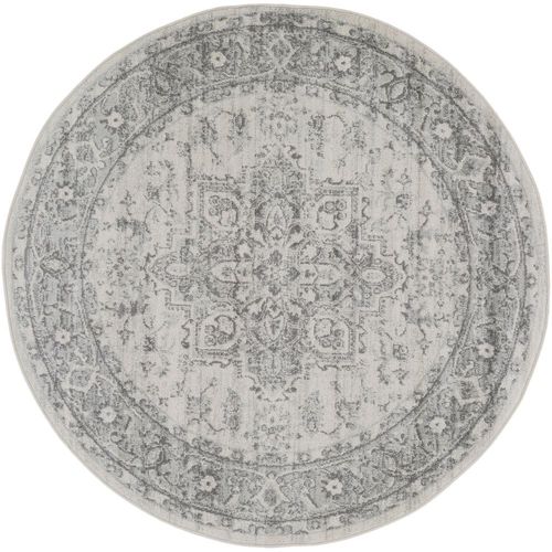 Chester Round Rug - Oriental Vintage - CHE2312 - Grey - 160cm x 160cm