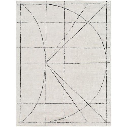Architect Galey Alix Rug - Modern Scandi High Pile - GAAR2304 - Ivory & Black - Sizes Available