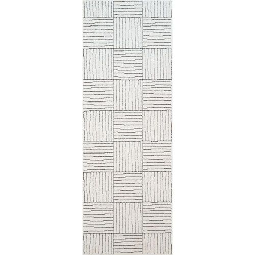 Architect Galey Alix Runner - Modern Scandi High Pile - GAAR2300 - Ivory & Black - 80cm x 220cm