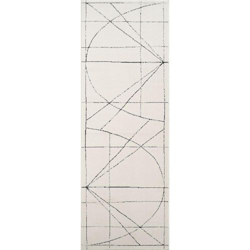 Architect Galey Alix Runner - Modern Scandi High Pile - GAAR2304 - Ivory & Black - 80cm x 220cm