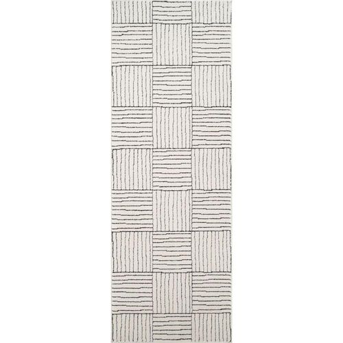 Architect Galey Alix Runner - Modern Scandi High Pile - GAAR2301 - Ivory & Dark Brown - 80cm x 220cm