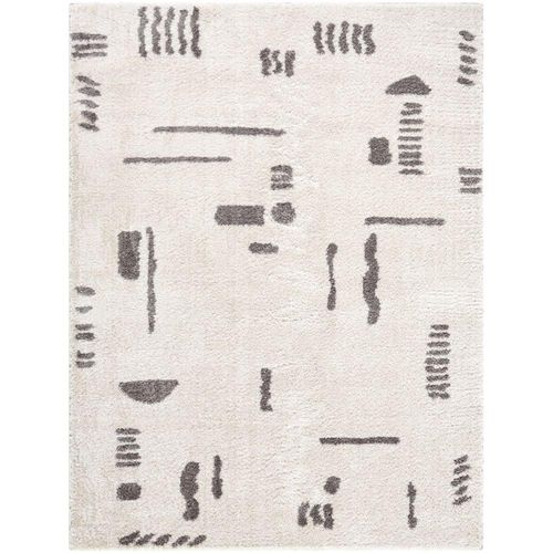 Fossay Rug - Machine Washable Modern Shaggy - FSG2303 - Beige & Charcoal - Sizes Available