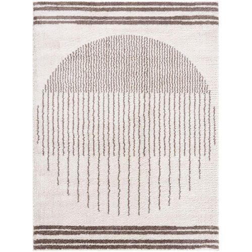 Fossay Rug - Machine Washable Modern Shaggy - FSG2305 - Ivory & Dark Brown - Sizes Available