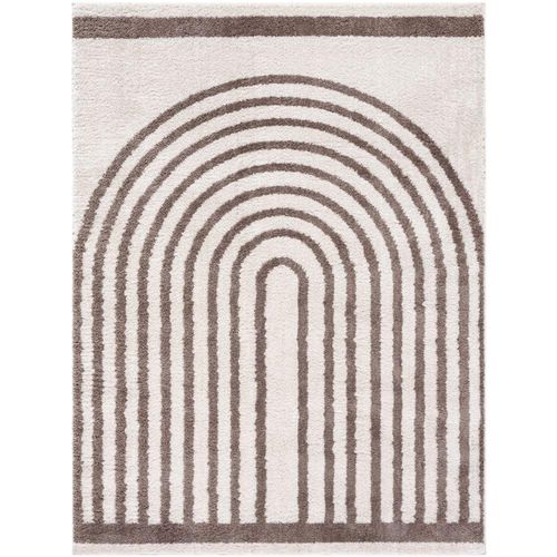 Fossay Rug - Machine Washable Modern Shaggy - FSG2310 - Ivory & Dark Brown - Sizes Available