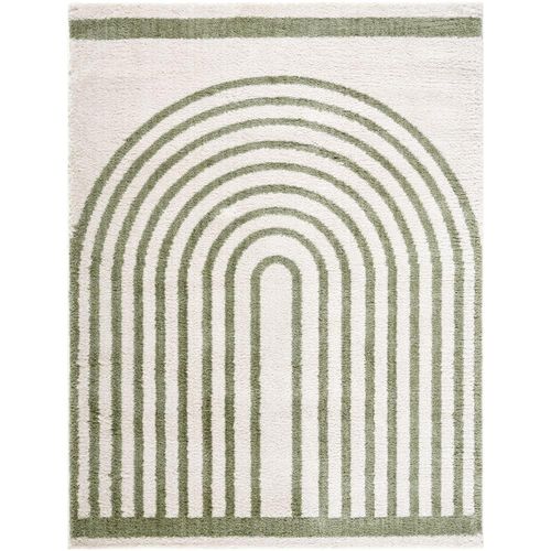 Fossay Rug - Machine Washable Modern Shaggy - FSG2312 - Ivory & Green - Sizes Available