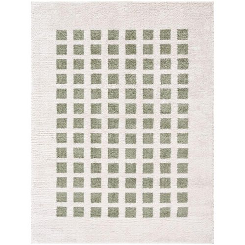 Fossay Rug - Machine Washable Modern Shaggy - FSG2320 - Ivory & Green - Sizes Available