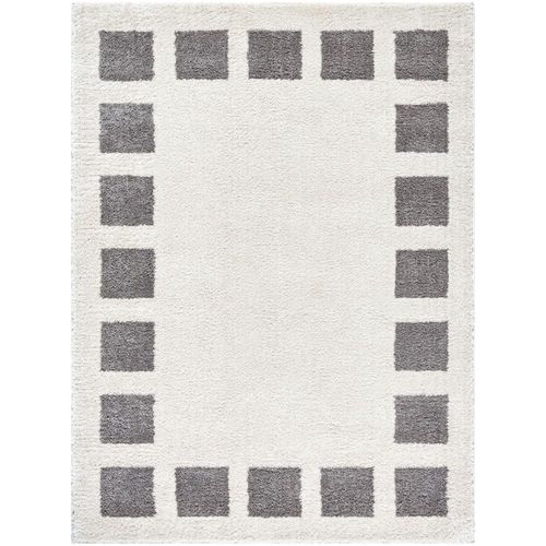 Fossay Rug - Machine Washable Modern Shaggy - FSG2317 - Medium Ivory & Grey - Sizes Available