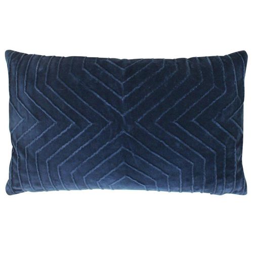 Clearance - Furn Mahal Geometric Cushion - 30cm x 50cm - Navy Blue - FSS15926