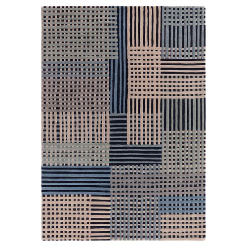 Contemporary Design Aspect Rug - Blue - Sizes Available