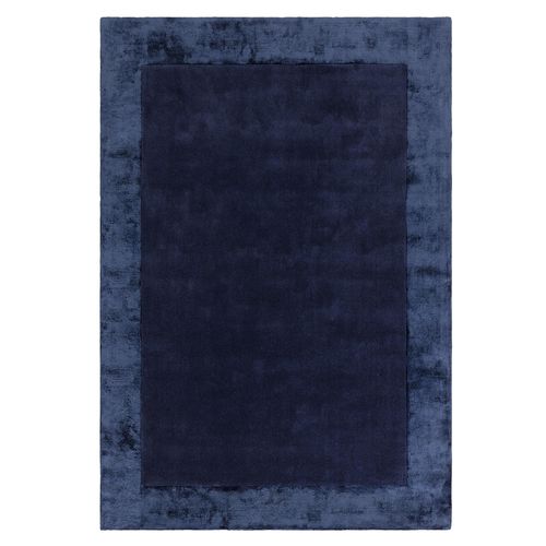Contemporary Plain Ascot Rug - Navy - Sizes Available