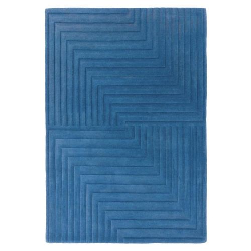 Contemporary Plain Form Rug - Blue - Sizes Available