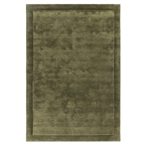 Contemporary Plain Rise Rug - Olive - Sizes Available