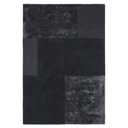 Contemporary Plain Tate Tonal Textures Rug - Charcoal - Sizes Available