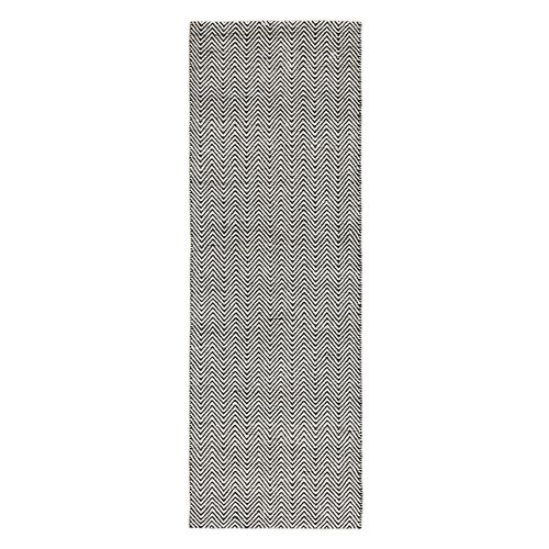 Natural Weaves Runner - Ives - Black and White - 66cm x 200cm
