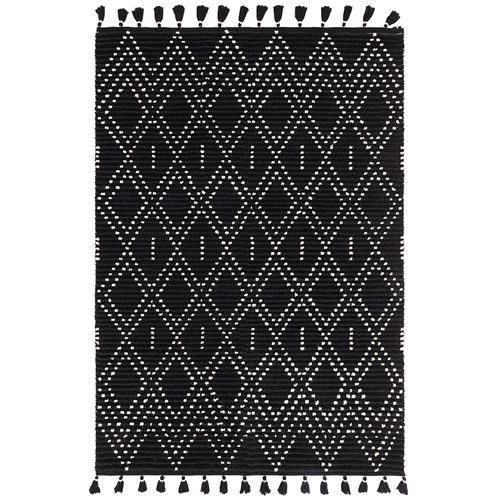 Natural Weaves Rug - Nepal - Black and Cream Diamond - Sizes Available
