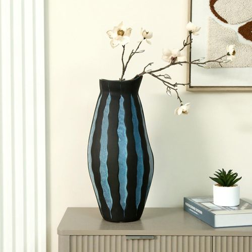 Vase - Black and Blue - Ceramic