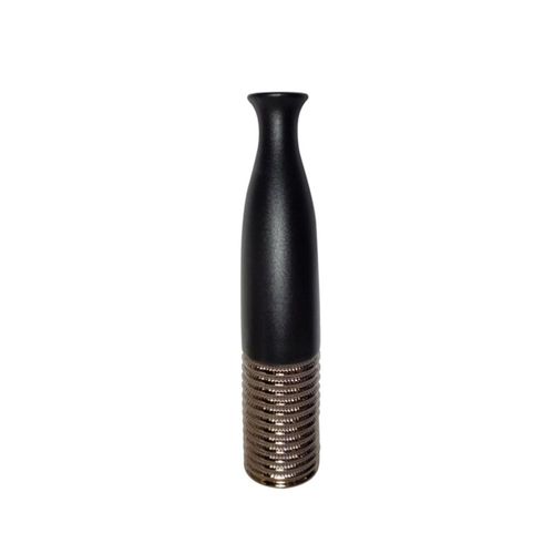 Vase - Black and Textured Bronze - Ceramic - Small