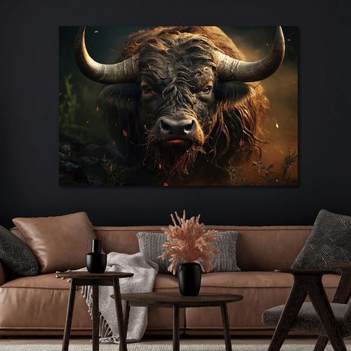 Bull Tempered Glass Wall Art