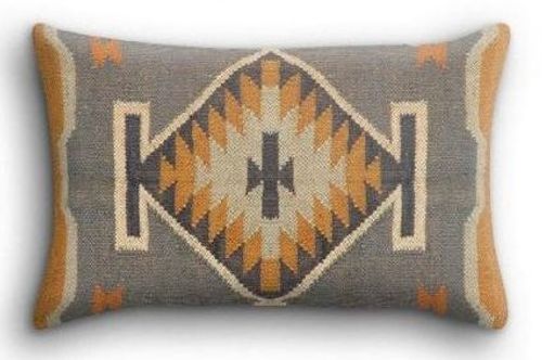 Dewas Flatweave Grey Cushion - Large