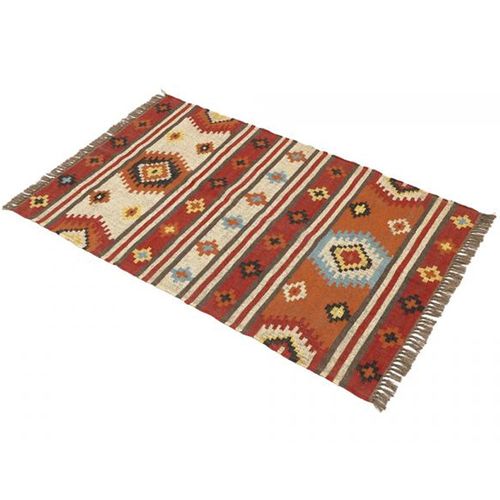Dewas Kilim Red Floor Rug - Large