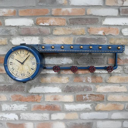 Wall Clock - Blue - Metal