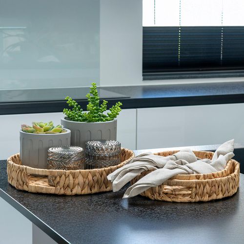 Estoril Tray - Round - Waterhyacinth - Set of 3 - Natural