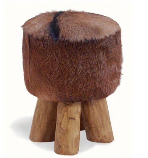 Frankfort Goat Skin Round Stool