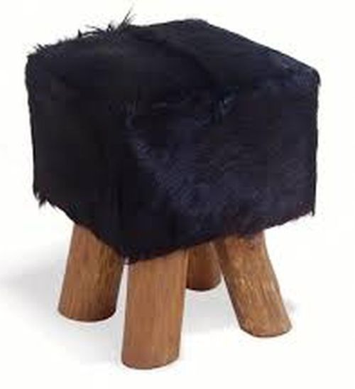 Frankfort Goat Skin Square Stool