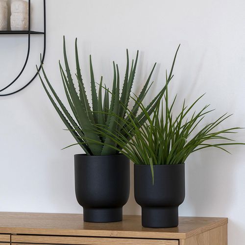 Fulda Flower Pots - Set of 2 - Black Metal