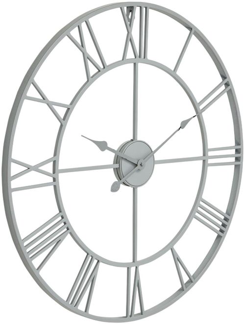 Grey Metal Skeleton Wall Clock - 70cm x 70cm