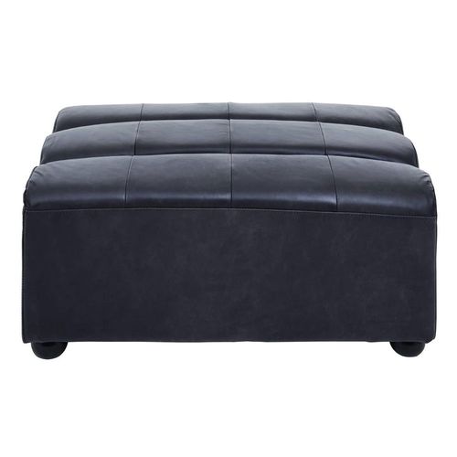 King Ottoman - Distressed Slate Leather