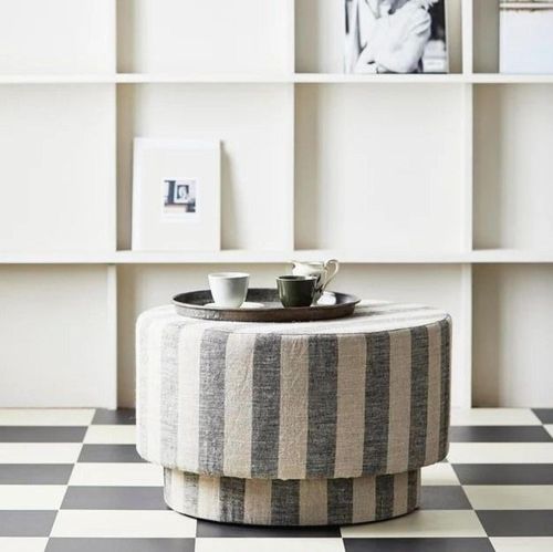 Ladoga Natural Fabric Pouf - 68cm