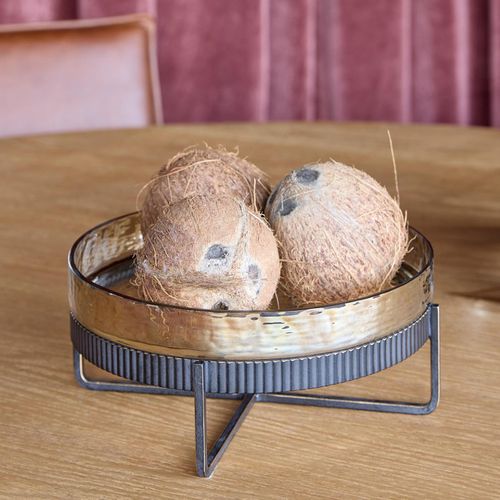 Beresford Platter - Brown Glass - Round - On Stand