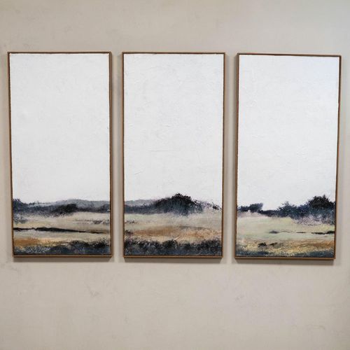 Green Fields Wall Art - Distant - Canvas - Set of 3