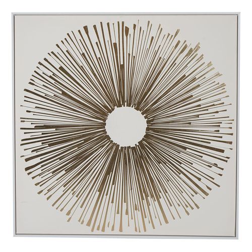 Sunburst Wall Art - Golden Foiled Canvas - Square