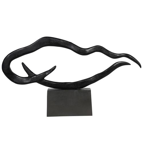 Isla Sculpture - Black Metal - Large - Abstract