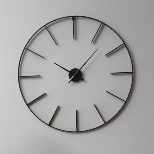 Tiverton Wall Clock - Black Skeleton Metal - Round