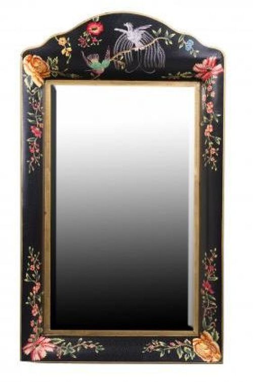 Meerut Black Lyre Bird Design Wall Mirror