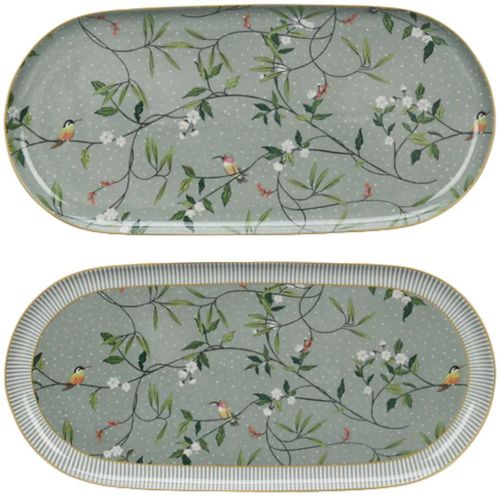 Alice Bell Platter - Light Green - Bone China - Set of 2