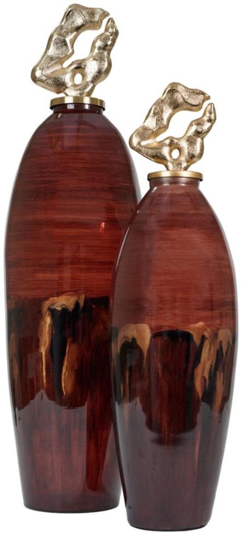 Anika Ceramic Jar - Burgundy - Large