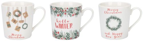 Christmas Spirit Ceramic Mugs - Set of 6