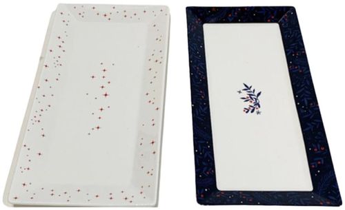 Midnight Blue Bone 2 China Platter - Set of 4