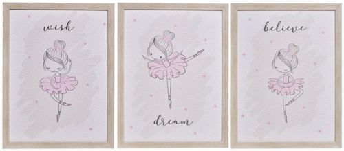 Ballerina Photo Frame - Off White and Brown - Set of 3