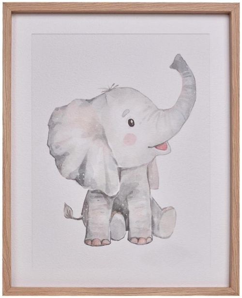Nelly the Elephant Photo Frame - Off White and Brown - Set of 2