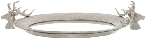 Mirrored Large Tray with Stag Heads